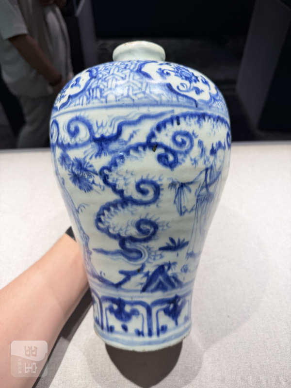 明天顺 青花高士人物梅瓶 - 图5